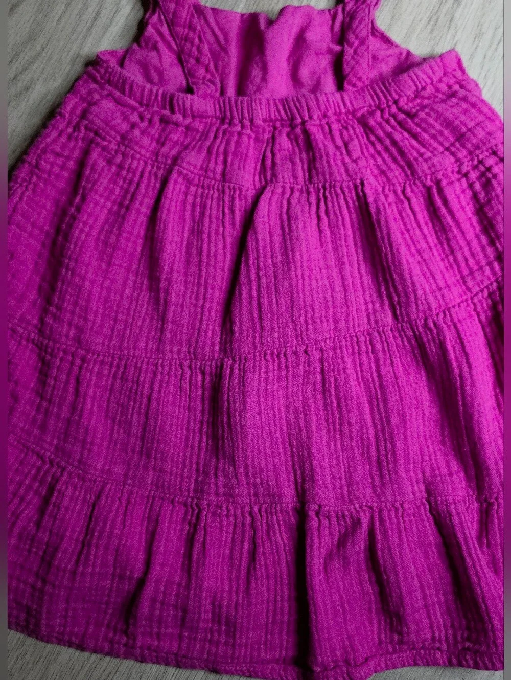 GAP Baby Girls' Fuchsia Tiered Cotton Sundress 2T
